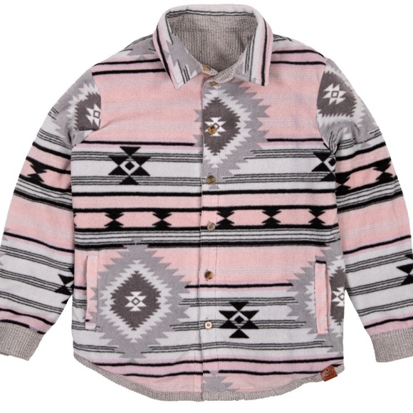 *Simply Southern* Reversible Shacket - GREY TRIBE - Picture 2 of 4